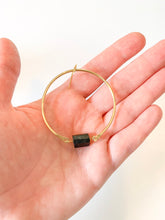 Load image into Gallery viewer, Hammered Tourmaline Hoop Earrings