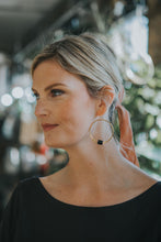 Load image into Gallery viewer, Hammered Tourmaline Hoop Earrings