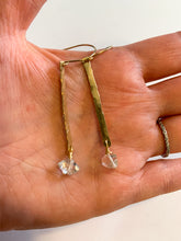 Load image into Gallery viewer, Hammered Herkimer Bar Earrings