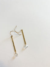Load image into Gallery viewer, Hammered Herkimer Bar Earrings