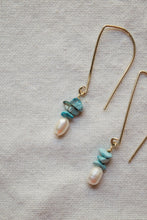 Load image into Gallery viewer, Matilda Turquoise and Pearl Drop Earrings
