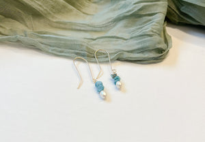 Matilda Turquoise and Pearl Drop Earrings