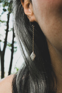 Freshwater Diamond Pearl Drop Earrings