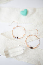 Load image into Gallery viewer, Small Garnet Hoops
