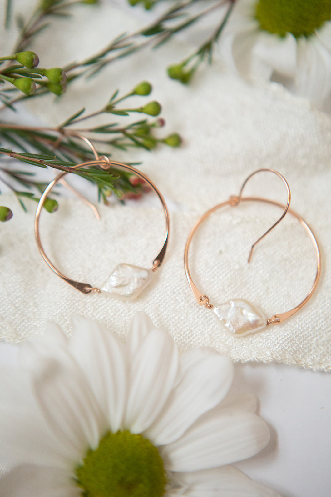 Small Freshwater Pearl Hoops