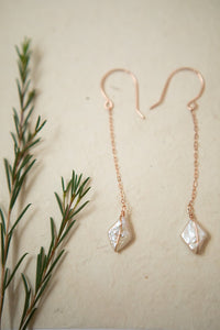 Freshwater Diamond Pearl Drop Earrings