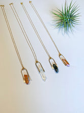 Load image into Gallery viewer, Mini Gold Hammered Crystal Necklace
