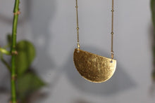 Load image into Gallery viewer, Hammered Half Moon Necklace
