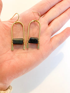 Hammered Tourmaline Earrings