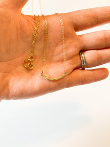 Hammered Curve Gold Necklace