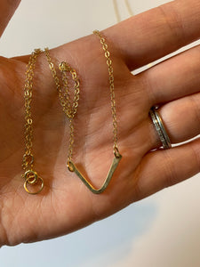 Hammered Curve Gold Necklace