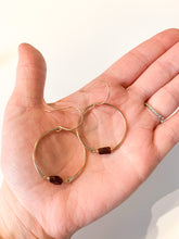 Load image into Gallery viewer, Small Garnet Hoops
