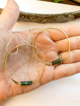 Load image into Gallery viewer, Moss Agate Hoops
