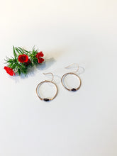 Load image into Gallery viewer, Small Garnet Hoops

