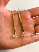 Load image into Gallery viewer, Hammered Herkimer Bar Earrings

