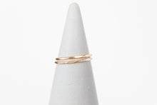 Load image into Gallery viewer, 2 Ring Stack Set: Classic Hammered

