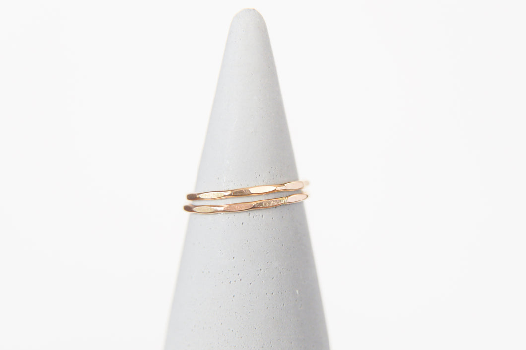 2 Ring Stack Set: Classic Hammered