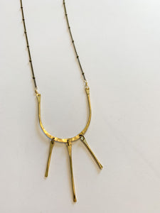 Lines Necklace in Brass
