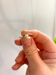 Hammered Gemstone Fidget Spinner Ring