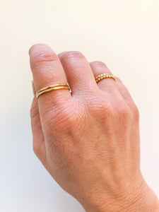2 Ring Stack Set: Classic Hammered