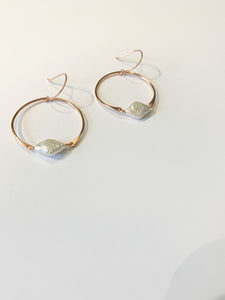 Small Freshwater Pearl Hoops