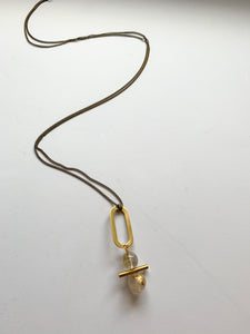 Rutilated Quartz Bar Necklace