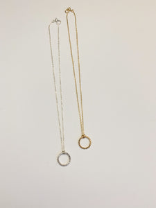 Hammered Dot Circle Necklace