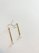 Load image into Gallery viewer, Hammered Herkimer Bar Earrings
